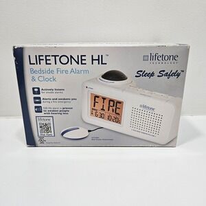 NEW Lifetone HLAC151 Bedside Vibrating Fire Alarm and Clock